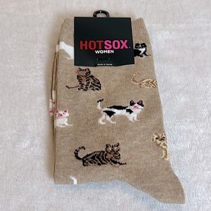 Hot Sox New Classic Cats Trouser Socks Womens Hemp (Tan) Size 9-11 New With Tags